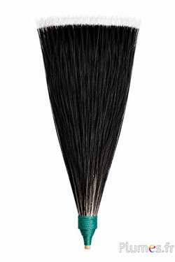 Dekobüschel aus Borsten - L. 17 cm, B. 7 cm - schwarz-creme